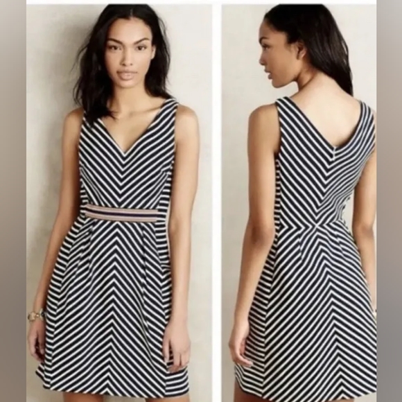 Maeve Dresses & Skirts - Maeve striped gorgeous lined dress size 4 (Anthropologie)